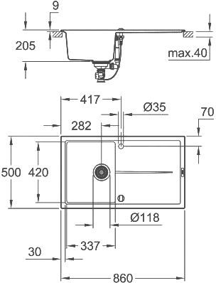 Мойка кухонная Grohe K400 31640AP0 - 2
