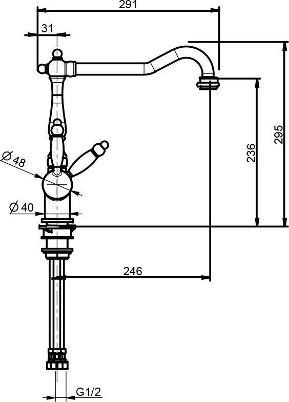 Смеситель Webert Byblos BY920802015 для кухонной мойки, хром - 1