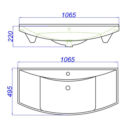 Тумба с раковиной Misty Лувр 105 бежевая глянцевая УТ000005246 - 3