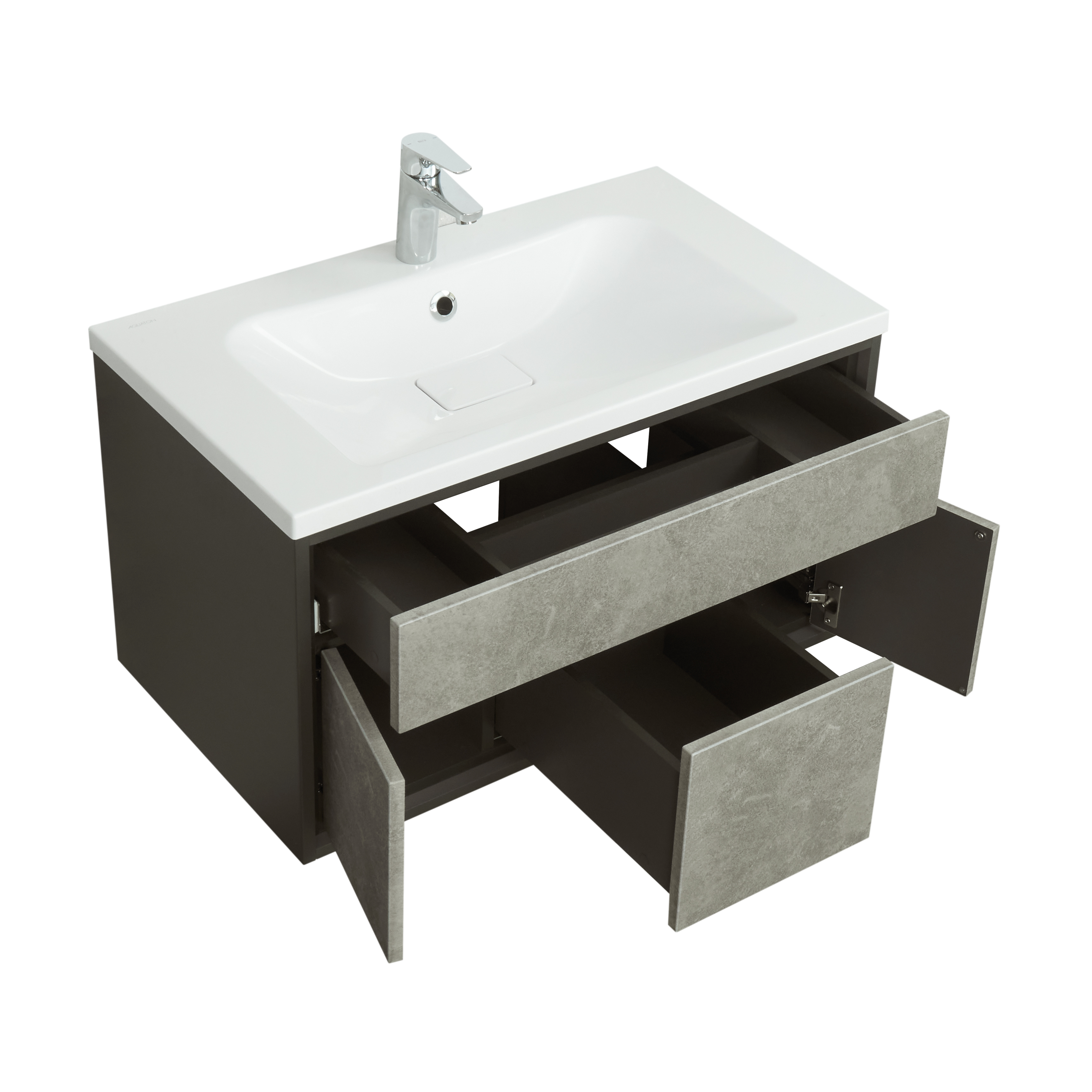 Тумба под раковину Aquaton Уэльс 80 серый-черный матовый 1A267901WA6A0 - 3
