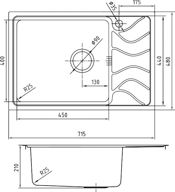 Мойка кухонная Iddis Reeva REE71SLi77 - 1