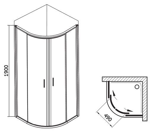 Душевой уголок Ravak Blix 80 см  3B240C00Z1 - 7