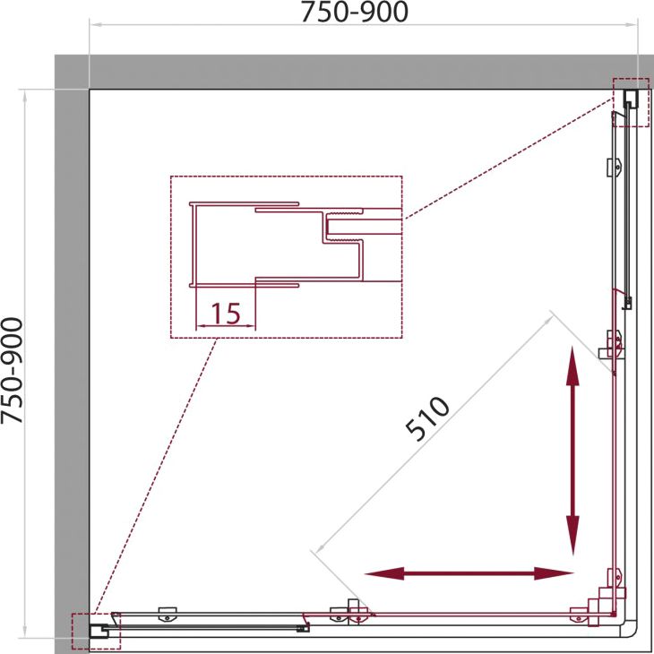Душевой уголок BelBagno Unique A-2-75/90-P-Cr стекло punto UNIQUE-A-2-75/90-P-Cr - 7