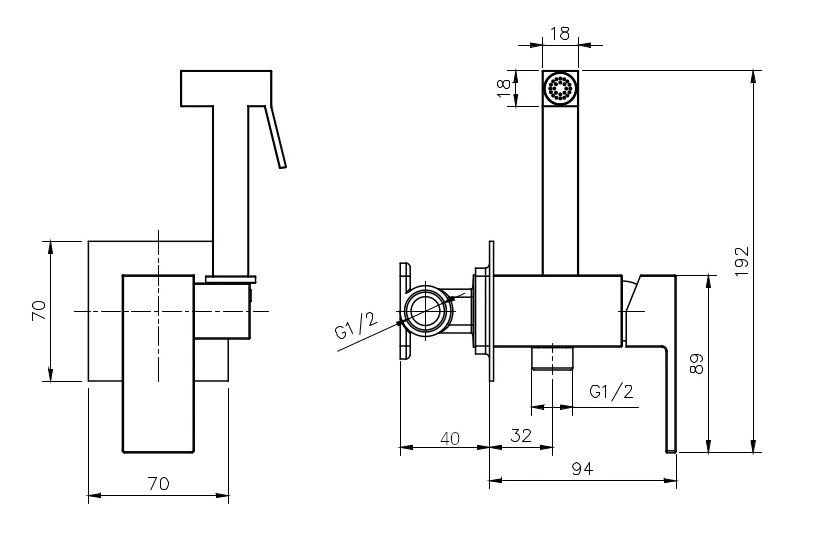 Гигиенический душ RUSH Thira  TR3635-99Black - 3