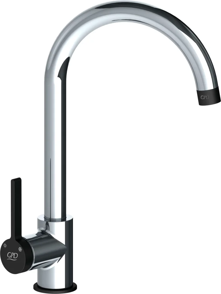 Смеситель для кухни GPD Gildo хром - черный матовый MTE165-K-S - 0