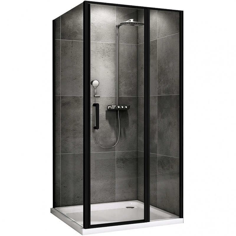 Душевой уголок Abber Sonnenstrand 120х85 черный стекло прозрачное AG04120BS-S85B - 0