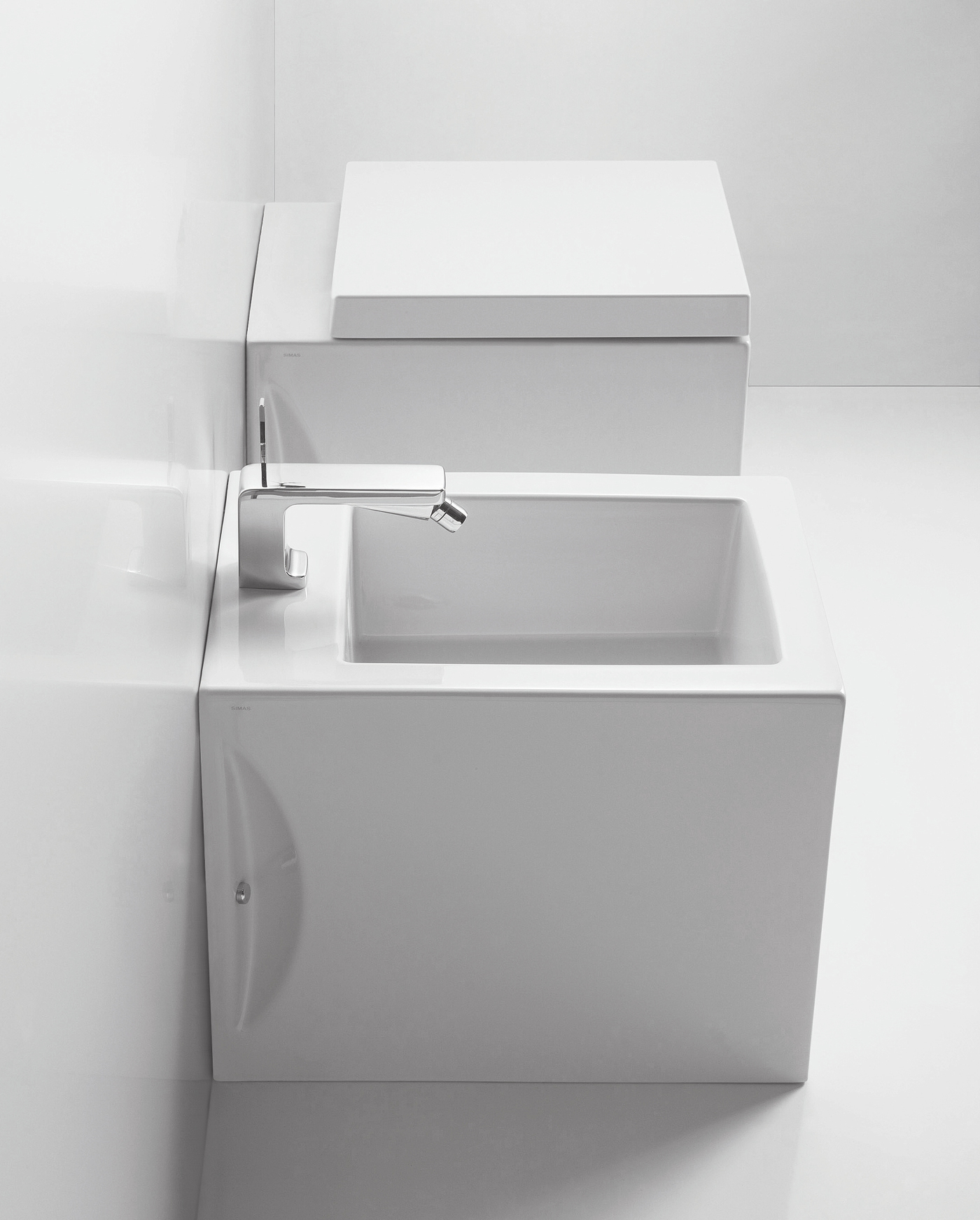 Унитаз приставной Simas Frozen с крышкой, белый (FZ01) - 2