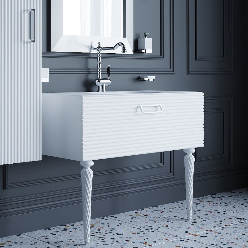 Тумба под раковину Armadi Art Vallessi Avangarde Linea 80 белый - хром 842-080-WCR - 3