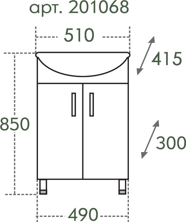 Тумба с раковиной СанТа Сити 50 - 10