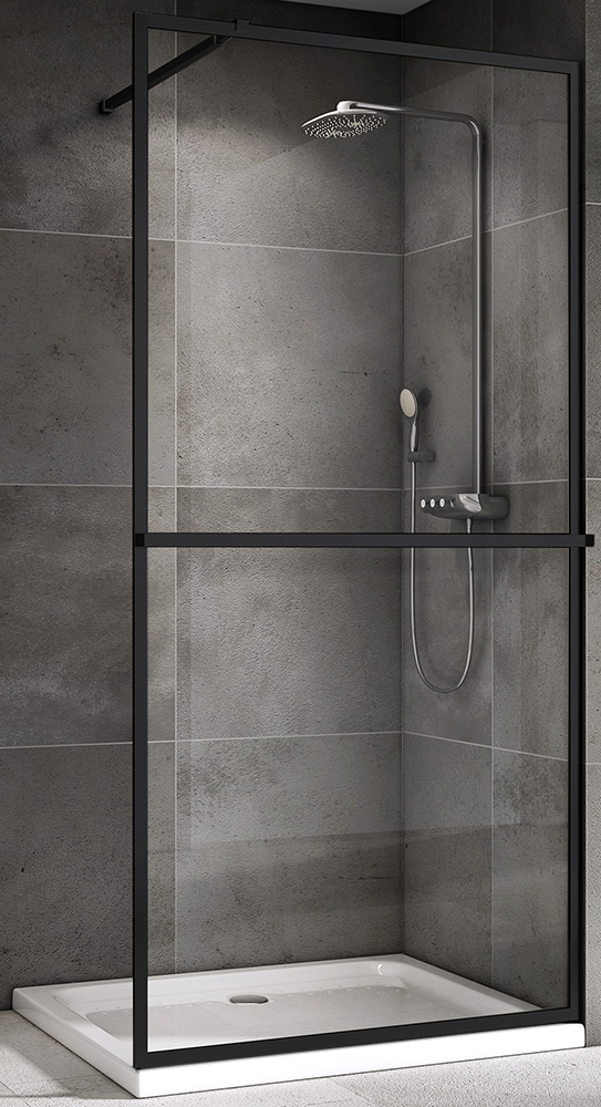 Душевая перегородка ABBER Immer Offen 100 профиль черный  AG60100B8 - 0