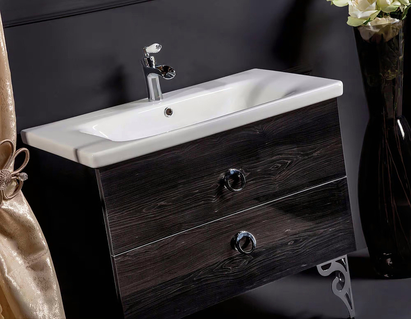 Тумба под раковину Armadi Art NeoArt 80 раковина моноблок темное дерево 830-080-BW - 2