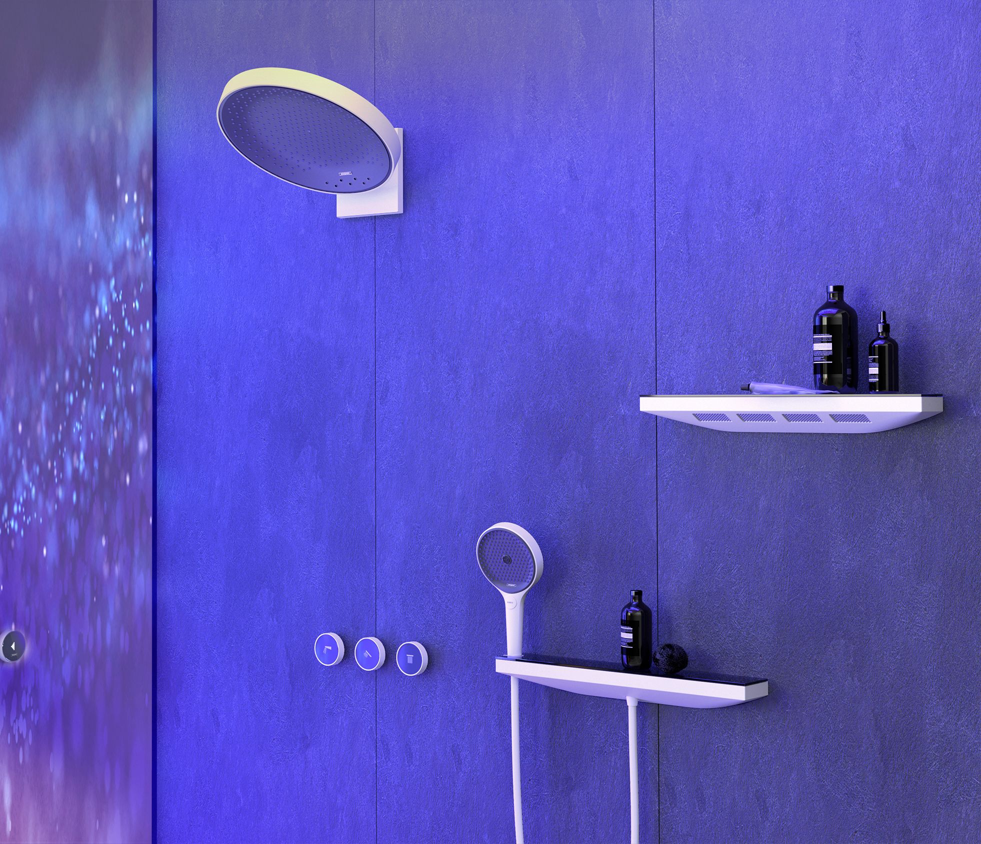 Шланговое подключение Hansgrohe Rainfinity Porter 500 26843700 с полкой и держателем - 5