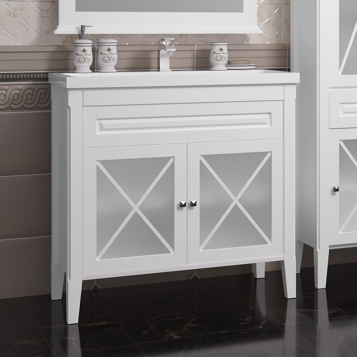 Тумба для комплекта Opadiris Палермо 90 белая матовая 00-00002355 - 0