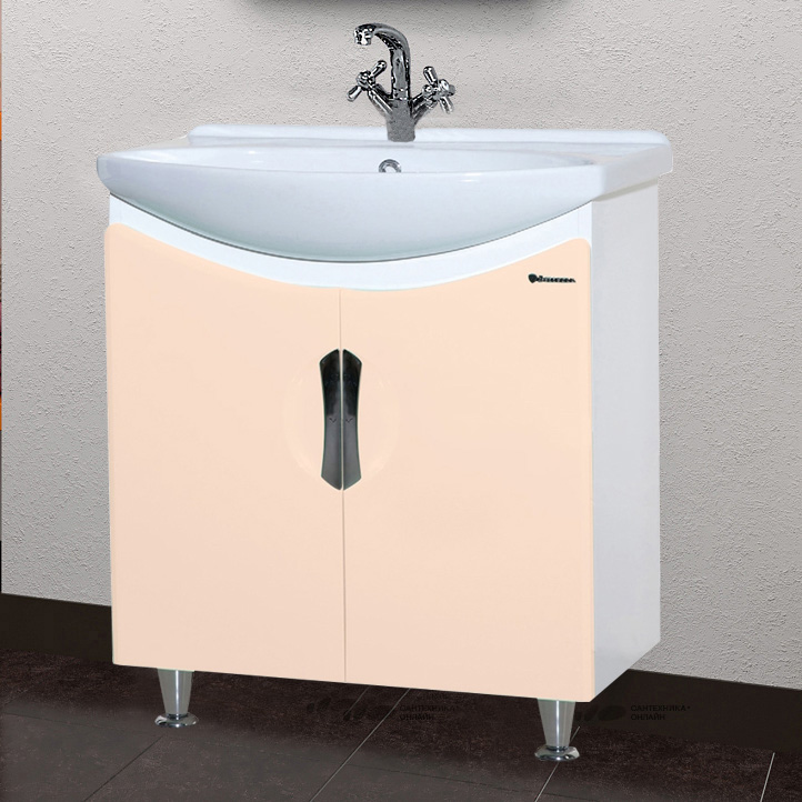 Тумба с раковиной Bellezza Лагуна 65 прямая бежевая - 0