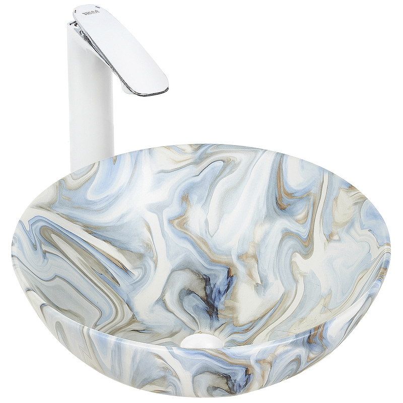 Раковина накладная Weltwasser WW ELBACH 3003 M814 40 голубой - серый  10000004553 - 0