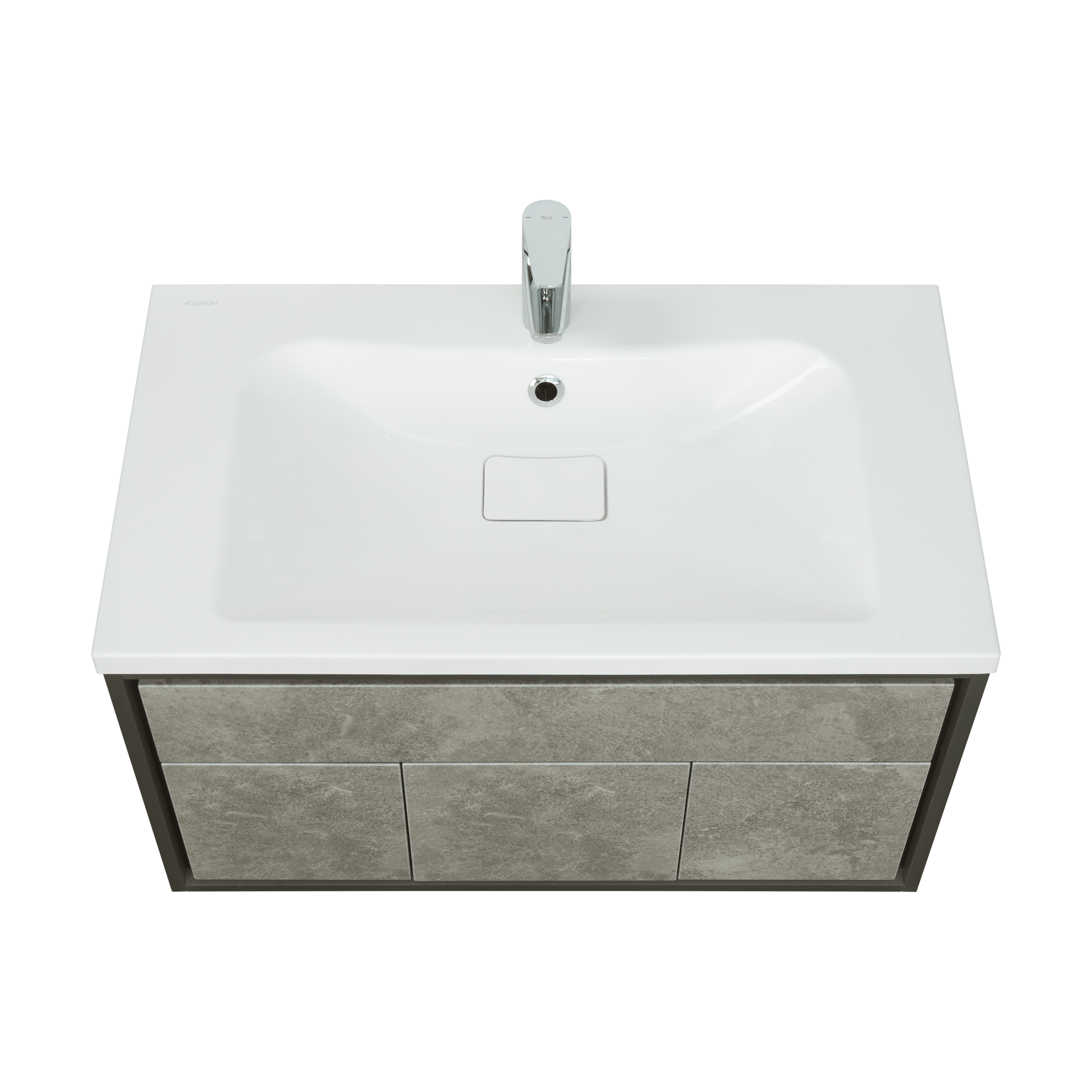 Тумба с раковиной Aquaton Уэльс 80 серый-черный матовый 1A2679K1WA6A0 - 1