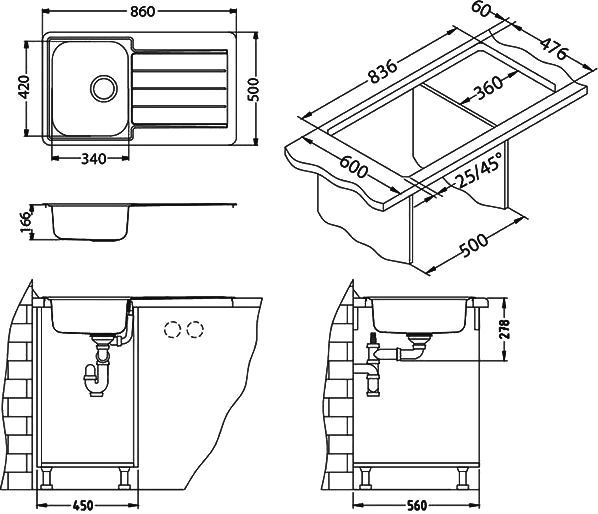 Мойка кухонная Alveus Line 20 декор 1065579 - 3