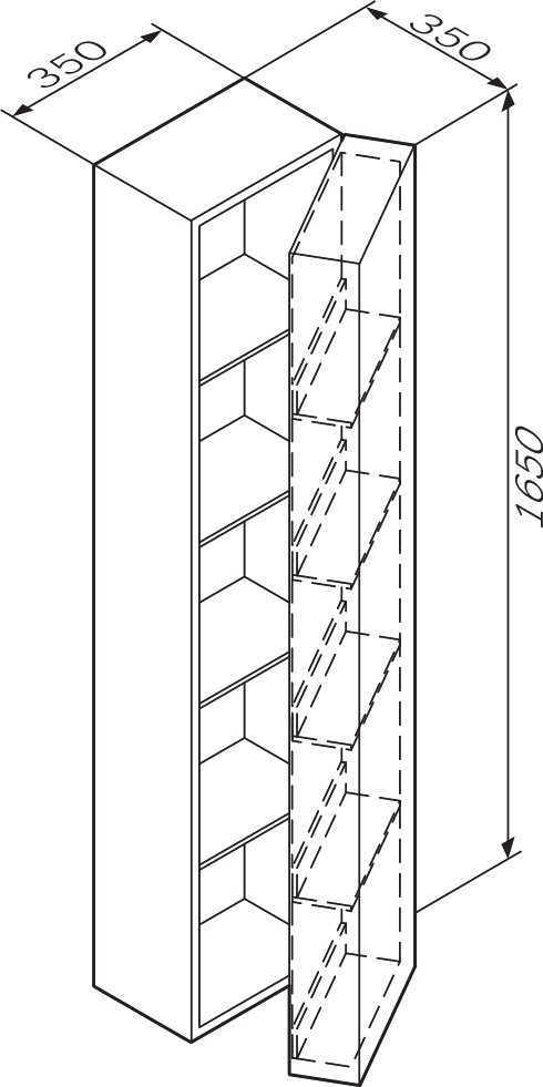 Шкаф-пенал AM.PM Spirit V2.0 35 R, белый глянец M70ACHR0356WG - 4