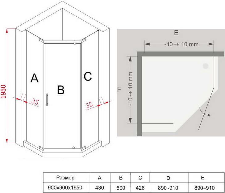 Душевой уголок Black&White Stellar Wind S305 90х90 3059090 - 5