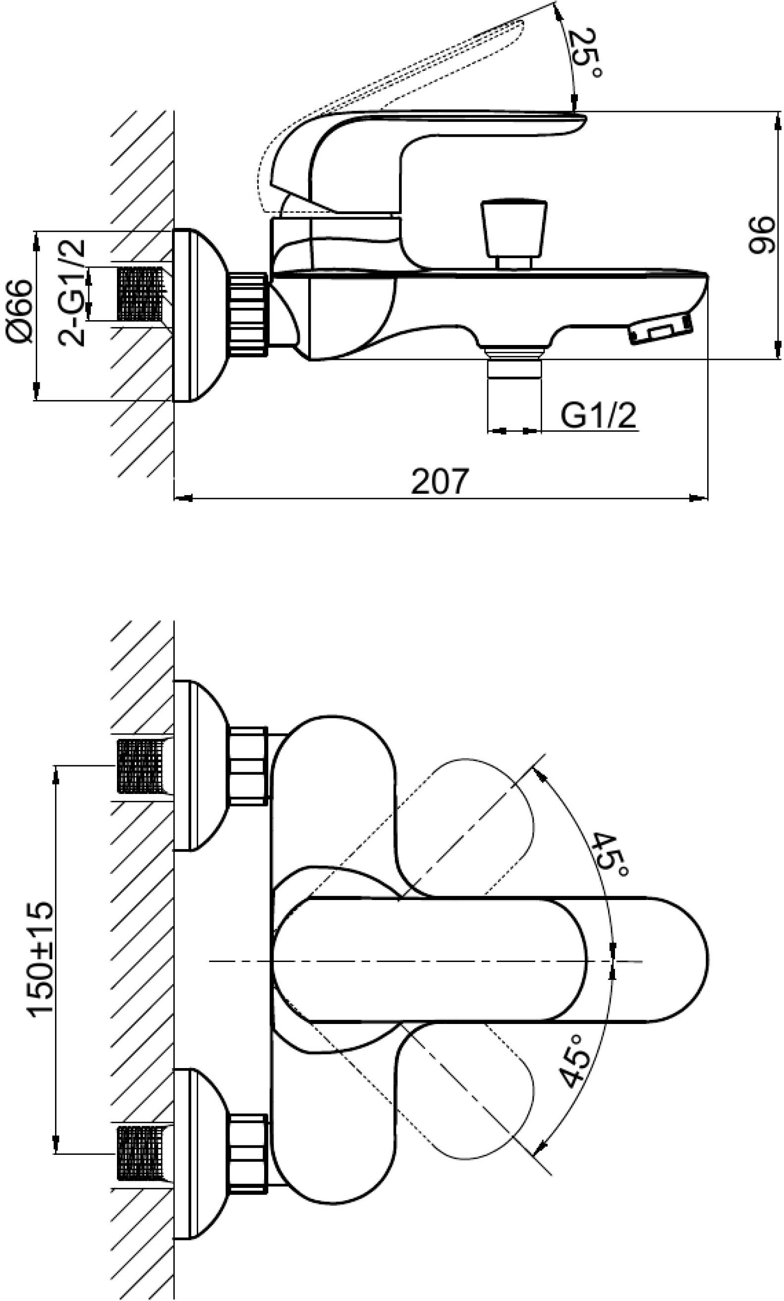 Смеситель для ванны D&K DA1023201 - 1