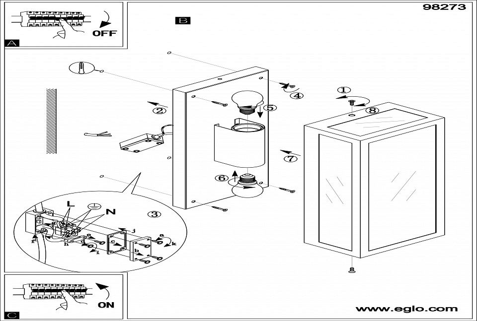 Уличный настенный светильник Eglo Alamonte 1 98273 - 1