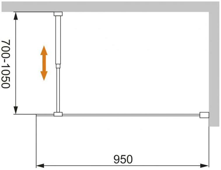 Душевая перегородка Cezares Liberta-L-1-95-C-Cr - 2