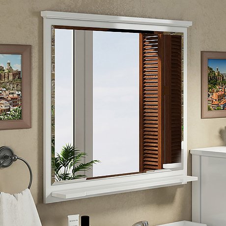 Зеркало Comforty Тбилиси 90 белый глянец 00003132632 - 0