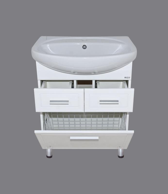 Тумба под раковину Misty Стелла 65 белая глянцевая Э-Сте01065-01К2Я - 1