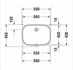 Раковина Duravit D-Code 0338560000 встраиваемая - 1