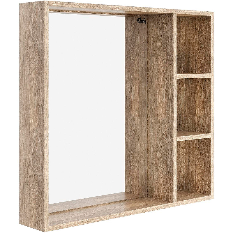 Зеркало Onika Тимбер 80 светлое дерево, с полкой 208091 - 0