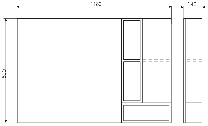Зеркало-шкаф Comforty Прага 120 дуб белый 00004136262 - 3