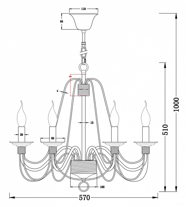Подвесная люстра Freya Velia FR2046-PL-06-WG - 4