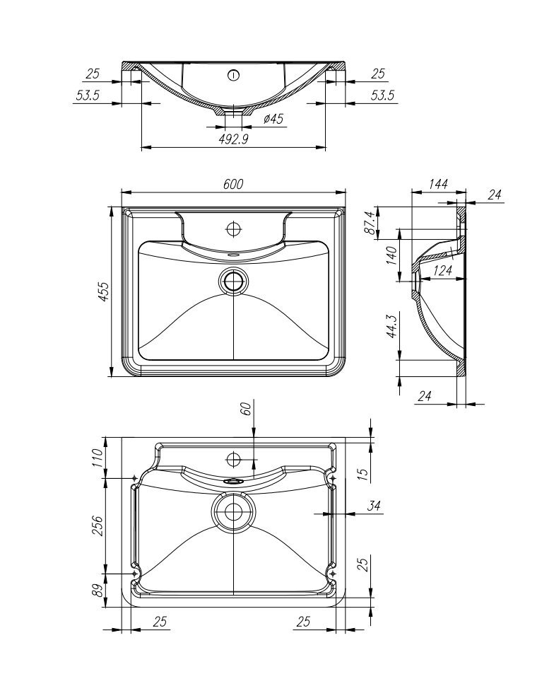 Тумба с раковиной BelBagno Acqua 60 светлое дерево - 8