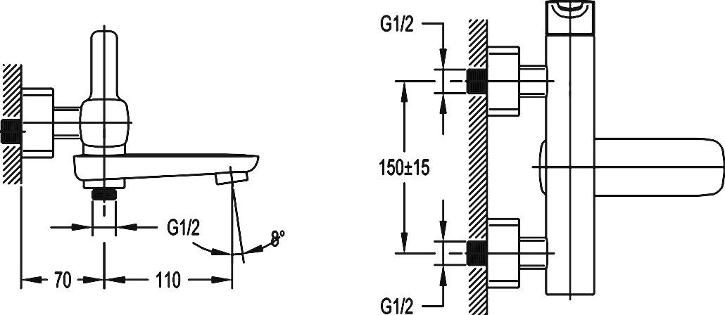 Смеситель Cezares Tesoro F VD 01 для ванны с душем TESORO-F-VD-01 - 1