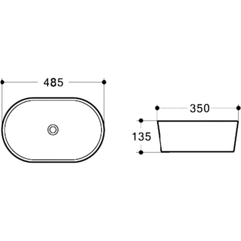 Накладная раковина Vincea 48 белая VBS-301 - 1