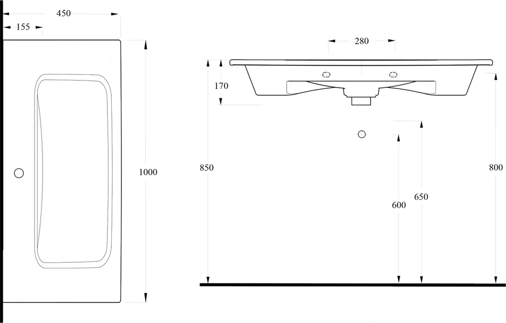 Раковина встраиваемая beWash Ontario 100 белый глянец 35021101 - 2