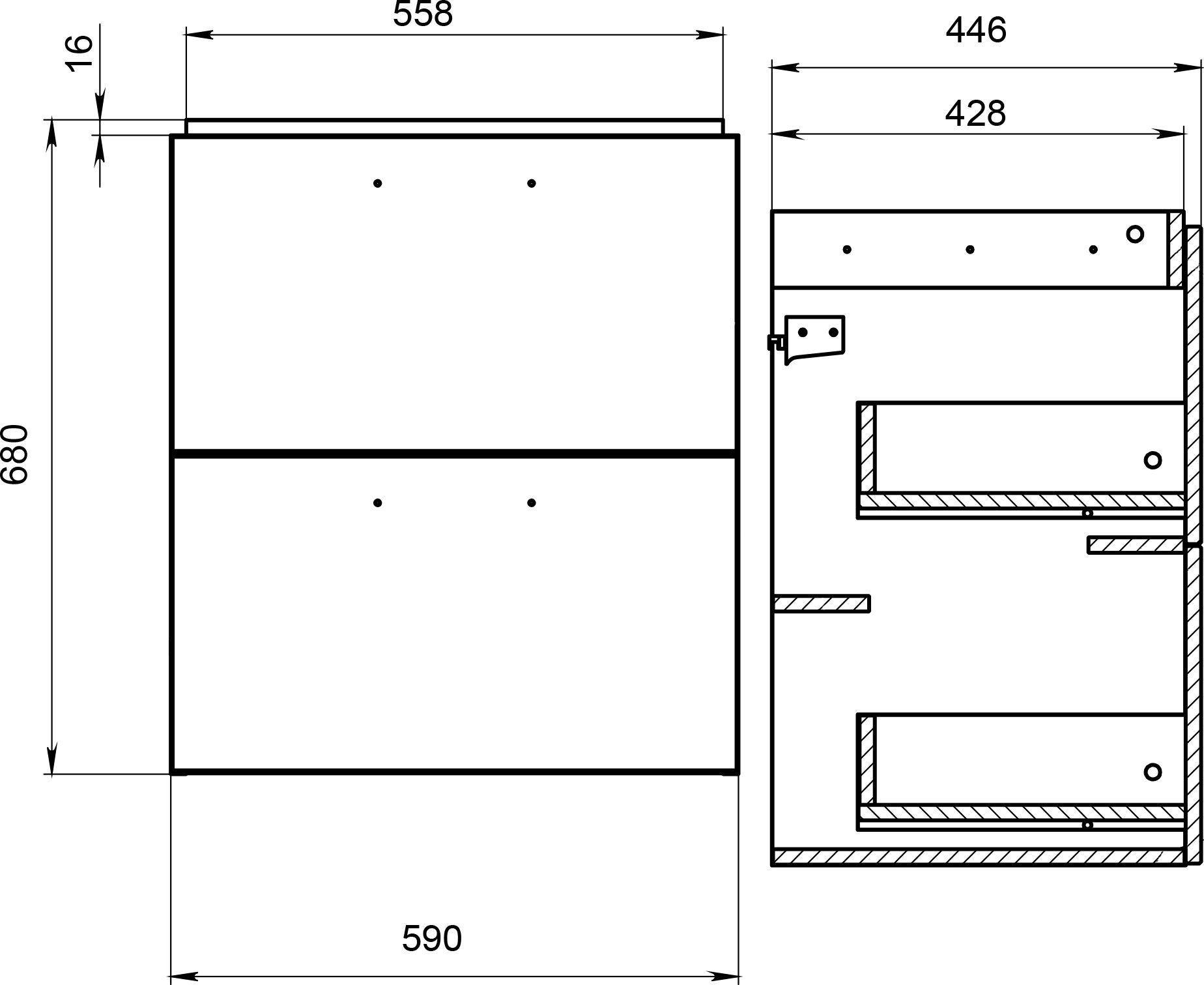 Тумба для комплекта Cersanit Melar 60 B-SU-MEL-CM60 - 5
