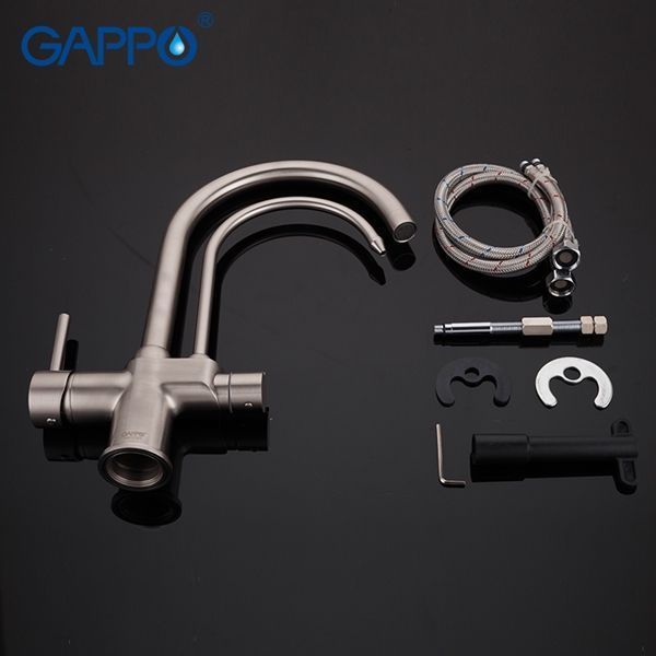 Смеситель для кухни с подключением фильтра питьевой воды сатин G4398-10 - 6