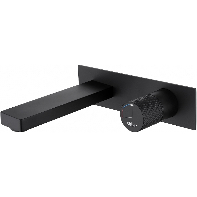 Смеситель для раковины встраиваемый Abber Rund черный матовый AF8712B - 0