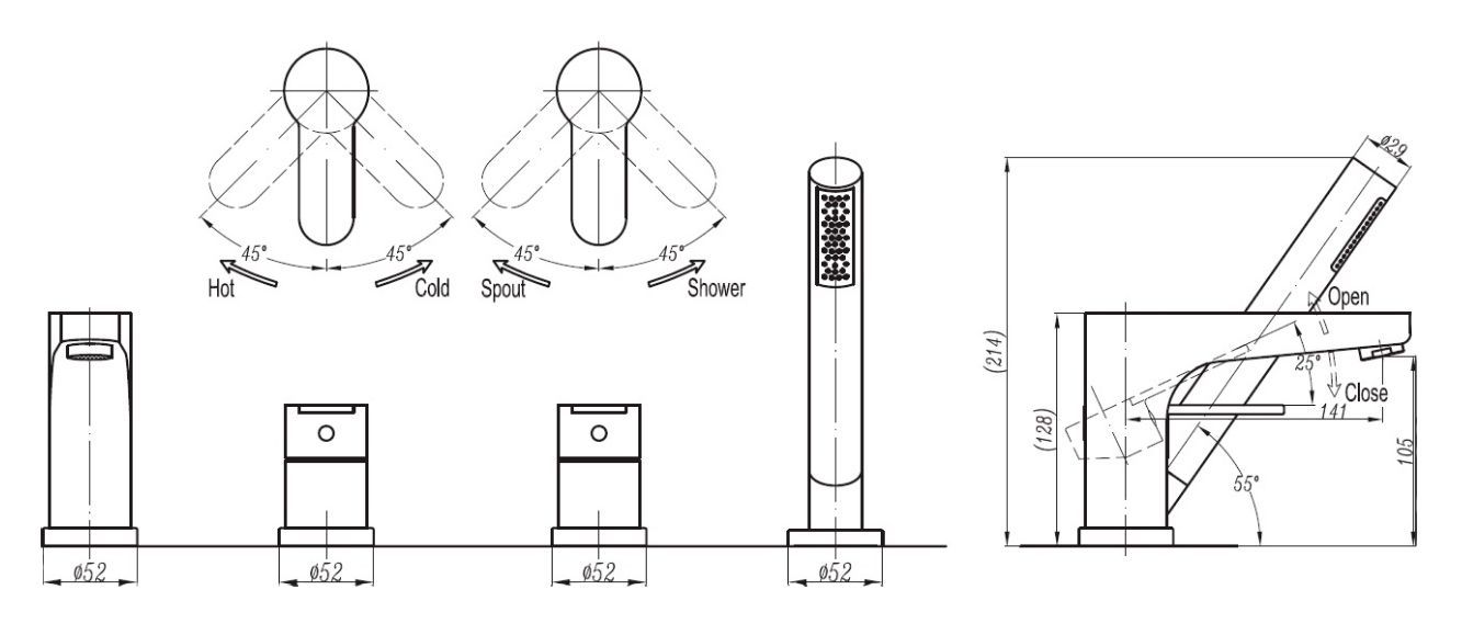 Смеситель Cezares Laconico C BVDM BLC на борт ванны, белый LACONICO-C-BVDM-BLC - 1
