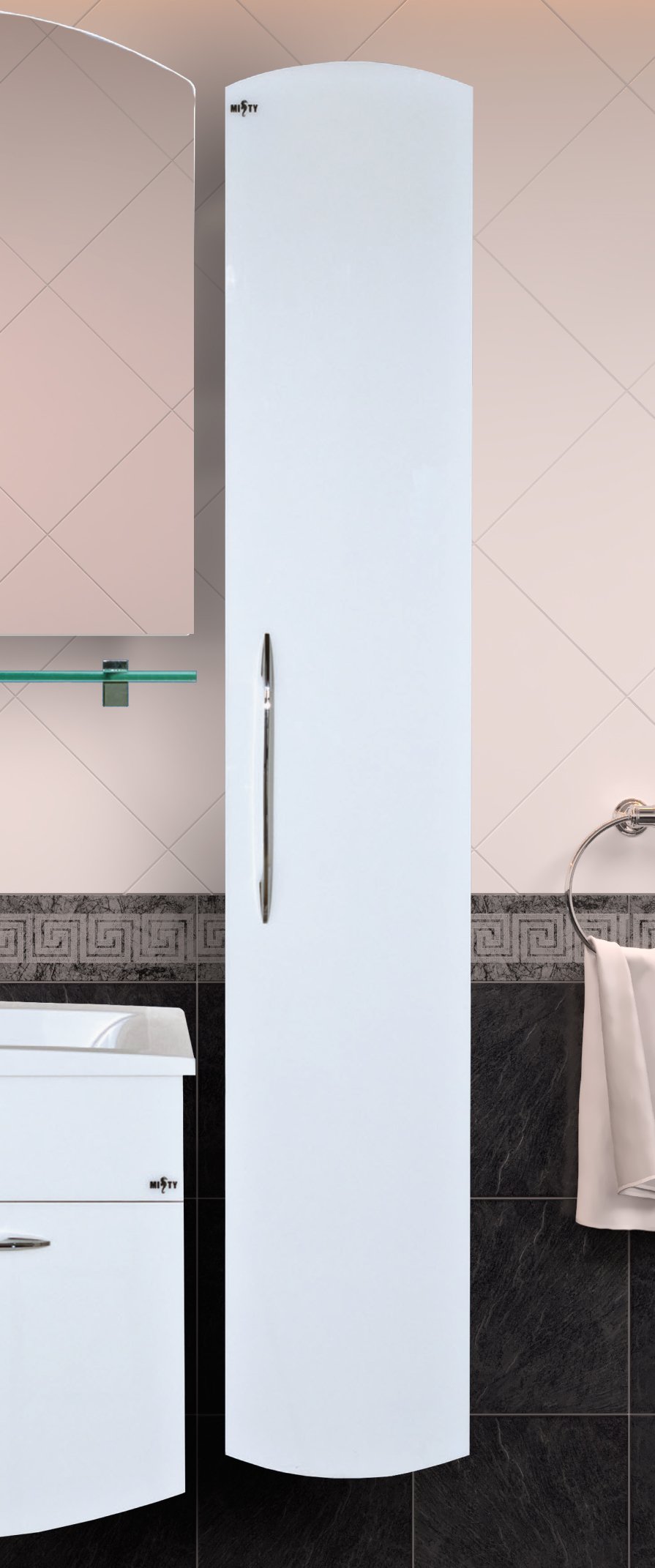 Шкаф-пенал Misty Корсика 30 белый жасмин R Л-Кор05030-01ПоП - 0