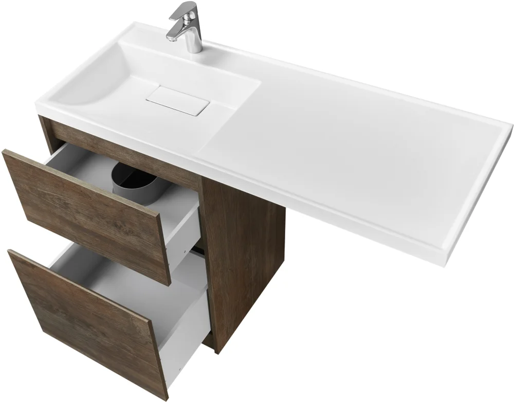 Тумба с раковиной Aquaton Лондри 60 темное дерево 1A2669K1LHDY0 - 2