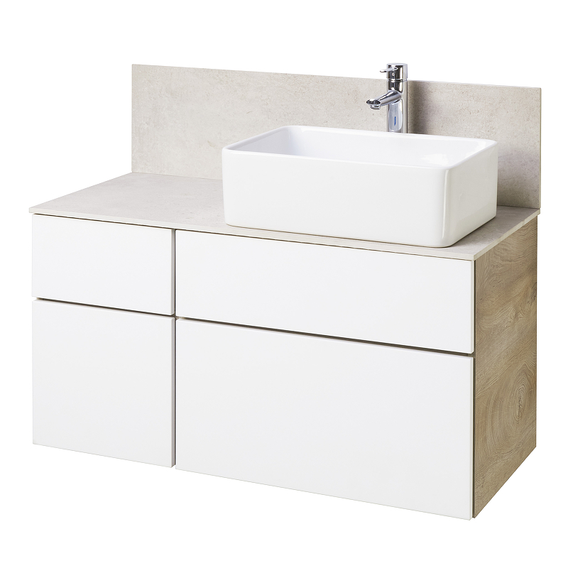 Столешница под раковину Aquaton Мишель керамогранит 100 бежевый 1A253303MIX40 - 2