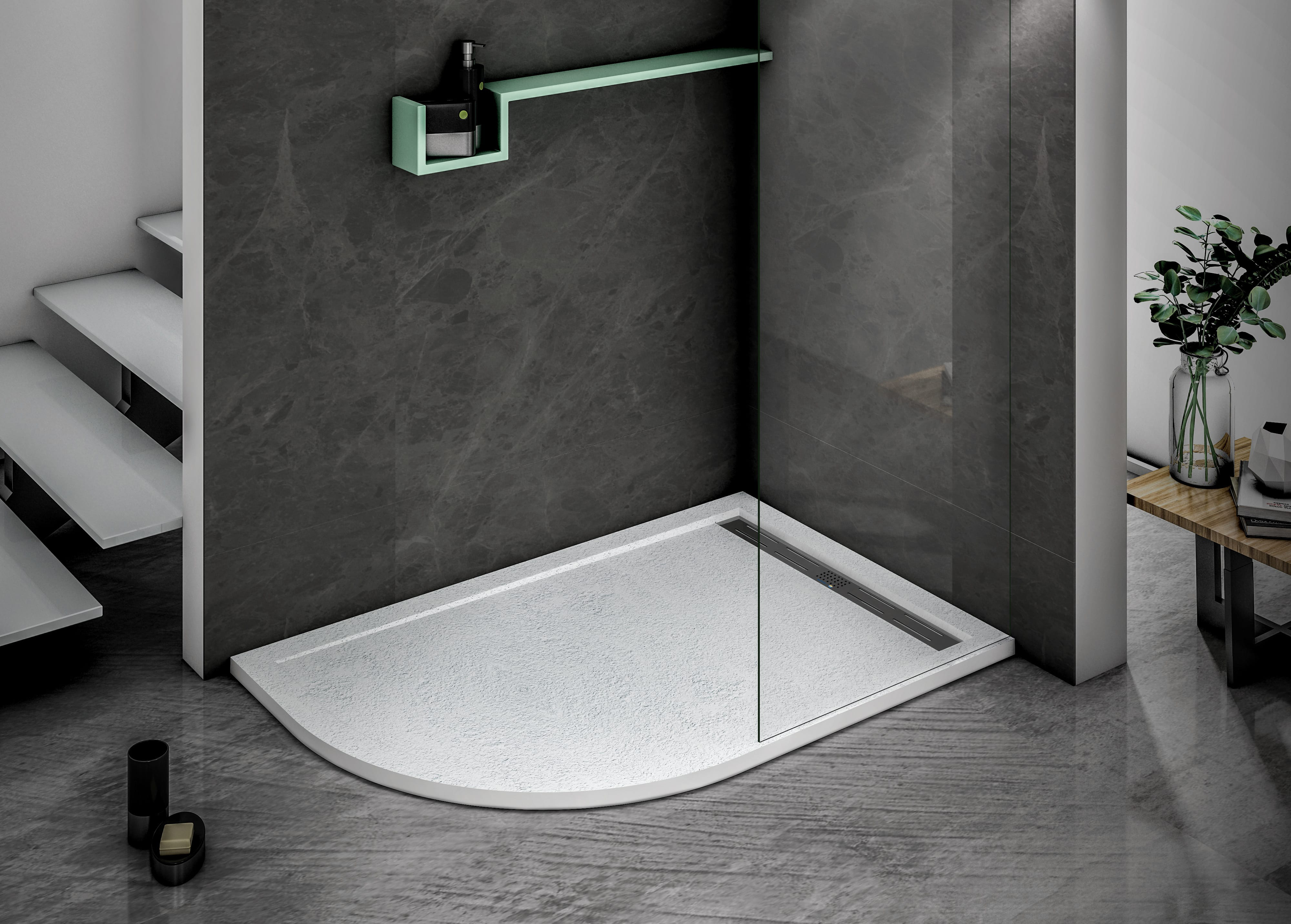 Поддон для душа Cezares Tray R550 120х90 см искусственный мрамор, R TRAY-AS-RH-120/90-550-30-W-R - 1