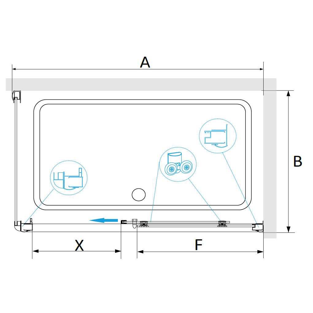 Душевой уголок RGW Passage 120х80 черный стекло прозрачное 410824582-14 - 1