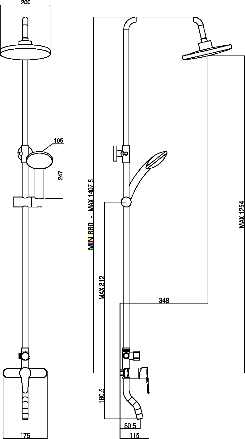 Душевая стойка DIWO Смоленск SM-08cr хром - 3