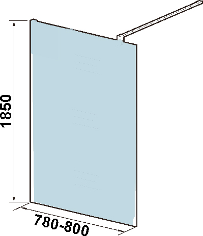 Душевая перегородка Weltwasser WW400 80G-1 80х185 хром  10000002937 - 3