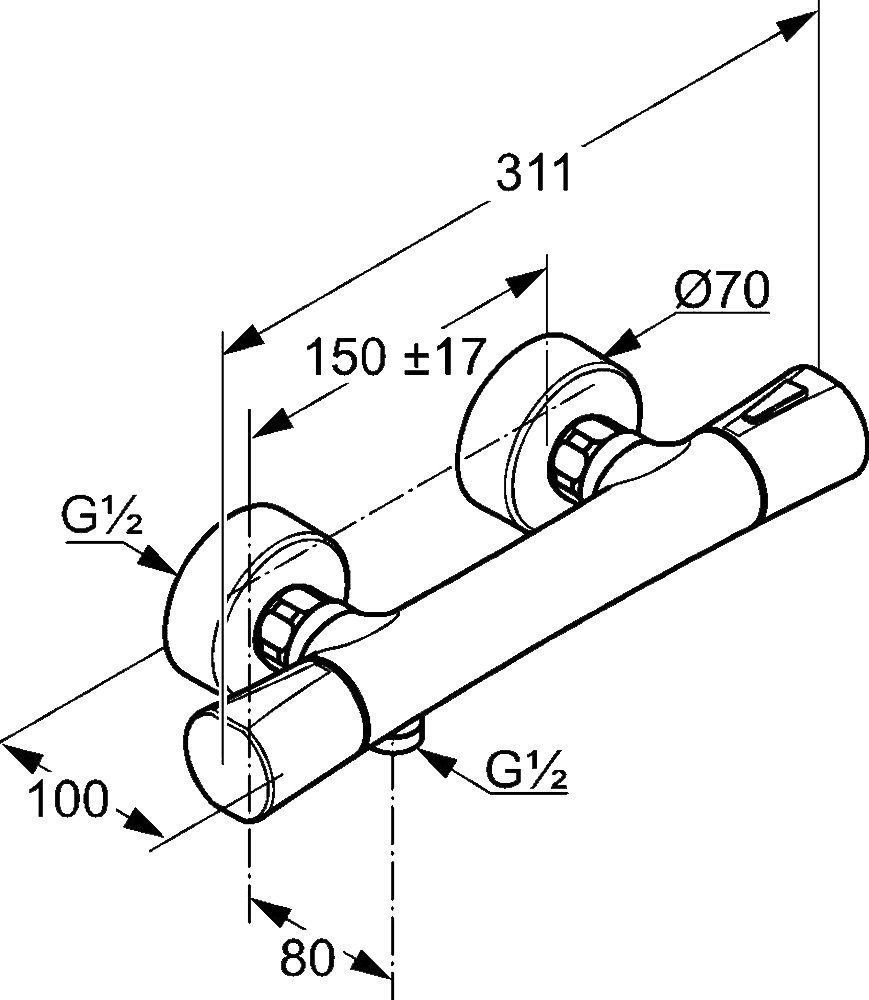 Смеситель для душа Kludi Zenta хром, черный  351008638 - 1