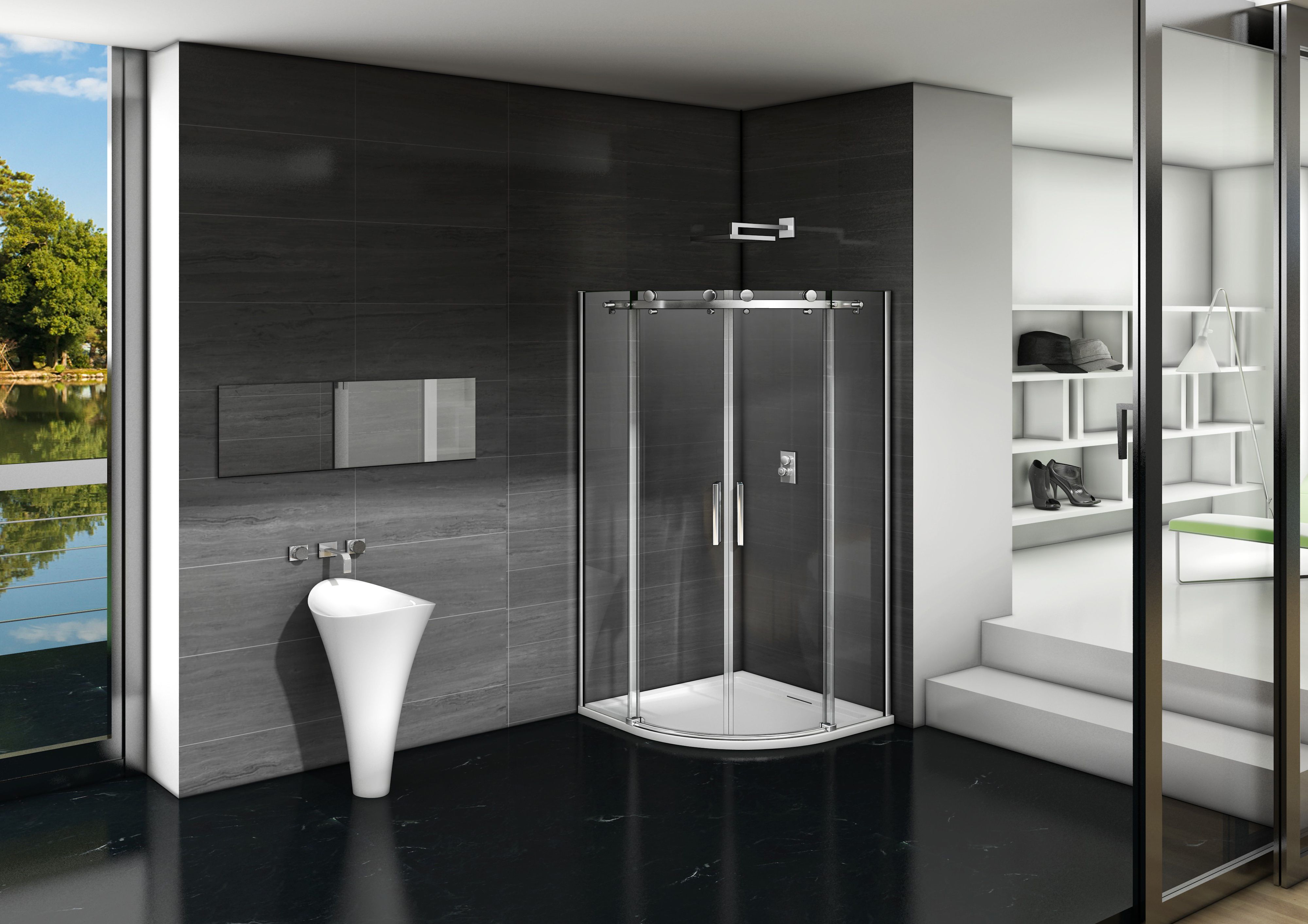 Душевой уголок Good Door Galaxy R-TD-100-C-CH ГЛ00009 - 1