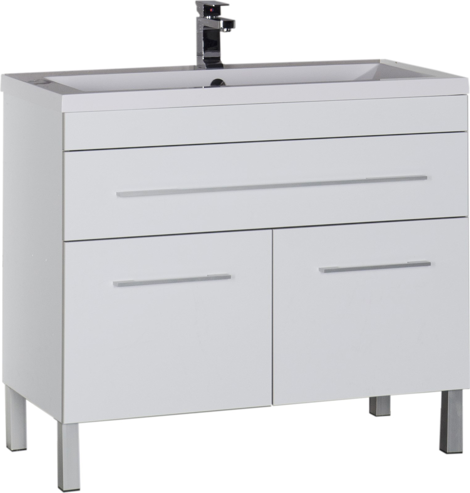 Тумба с раковиной Aquanet Верона 100 белая, 1 ящик, 2 двери 182710 - 0